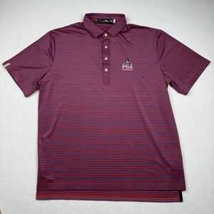 2022 PGA Southern Hills Shirt Polo Mens XL Red Stripe Golf RLX Ralph Lauren